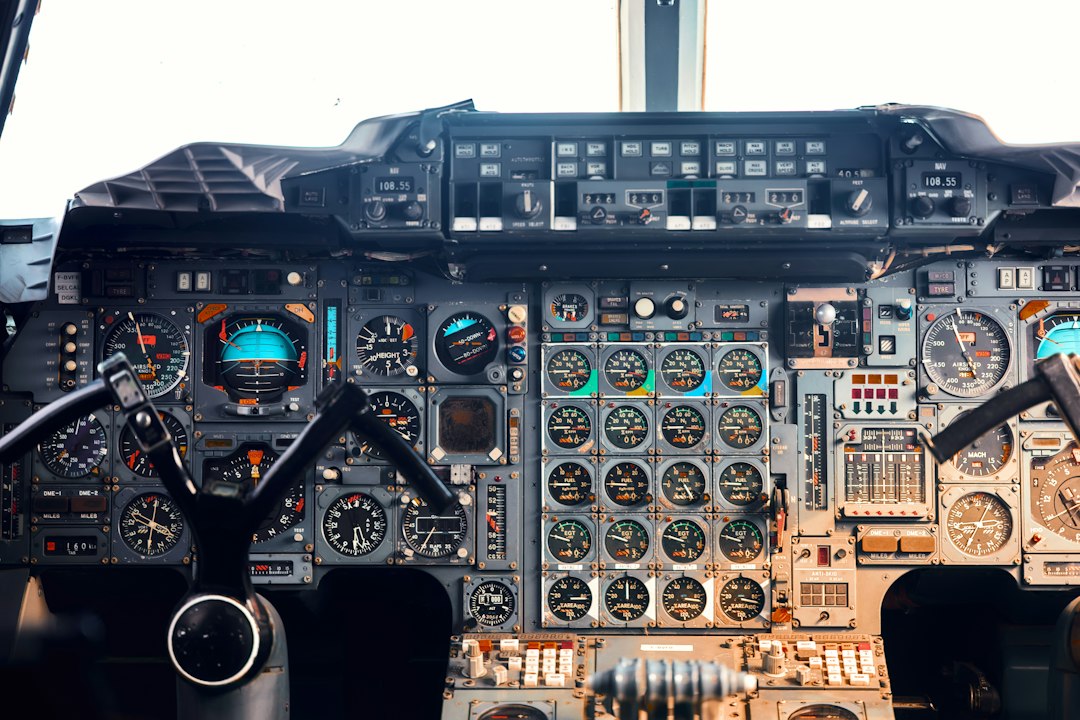 Commercial Boeing and Airbus cockpit flight deck