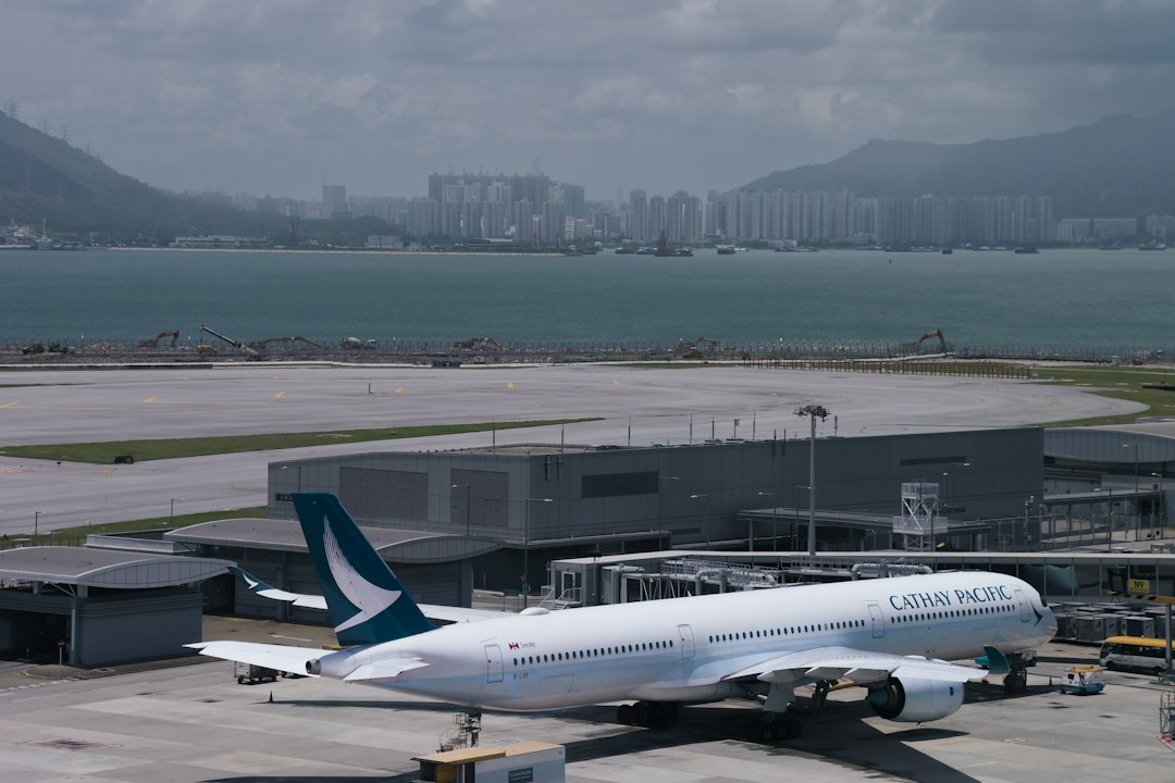 Commercial passenger aircraft at terminal gate