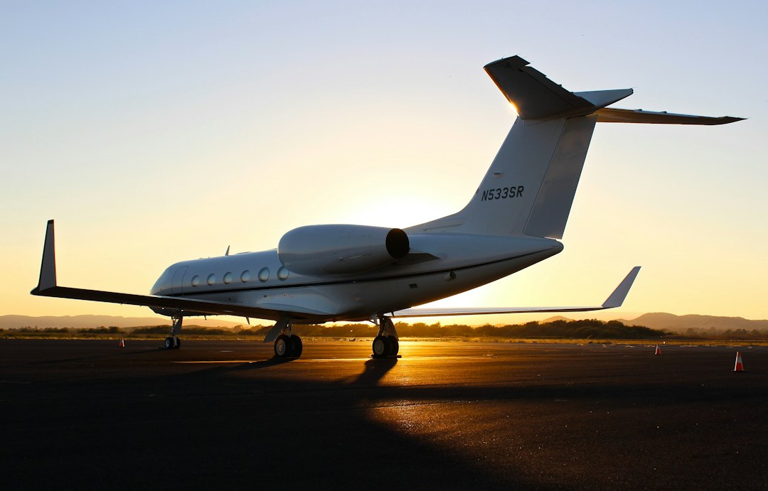 Executive jet on airport tarmac
